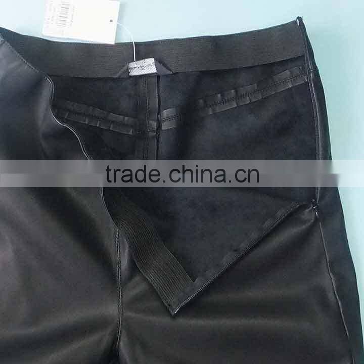 2014 Excess inventory Fashion Ladies PU Pants Liquidation 140713n