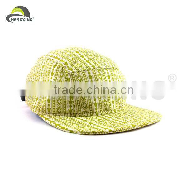 Tie Dyed Lether Strap Floral Blank Wholesale Custom 5 Panel Hats