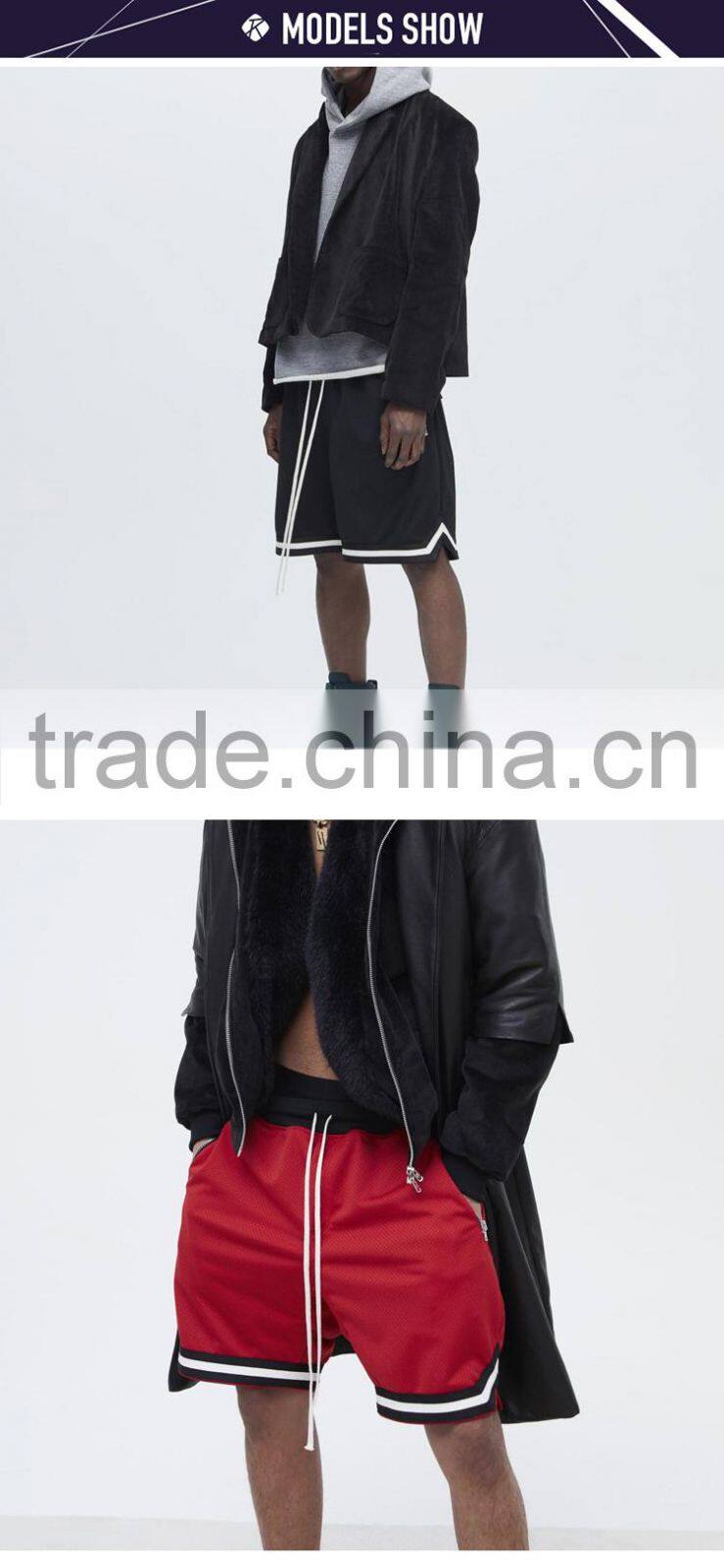 Custom elastic waist gym striped basketball jogger wholesale mens sweat crossfit harem sweat shorts pants