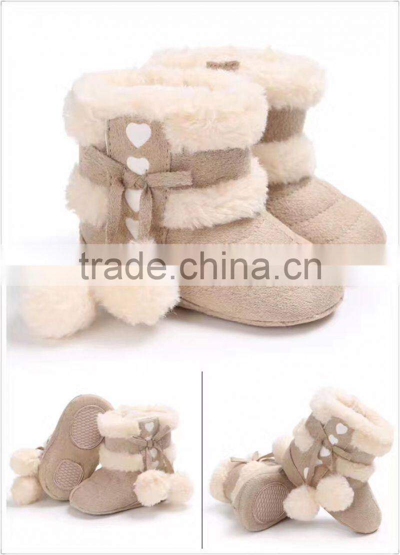 2017 Popular sports baby girls shoe Lovely Winter Warm snow boots Red Pink Brown Cute boot shoes