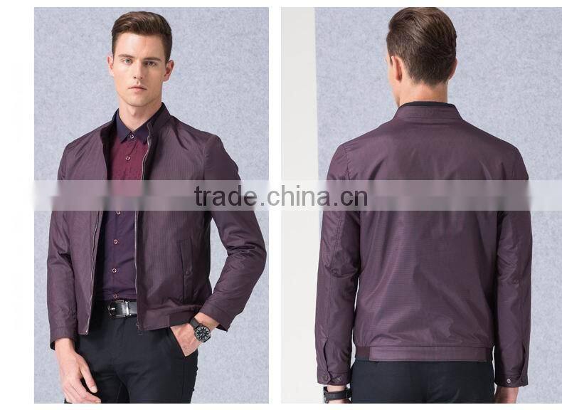 Men Stand Collar Polyester Ripstop Casual Business Jacket