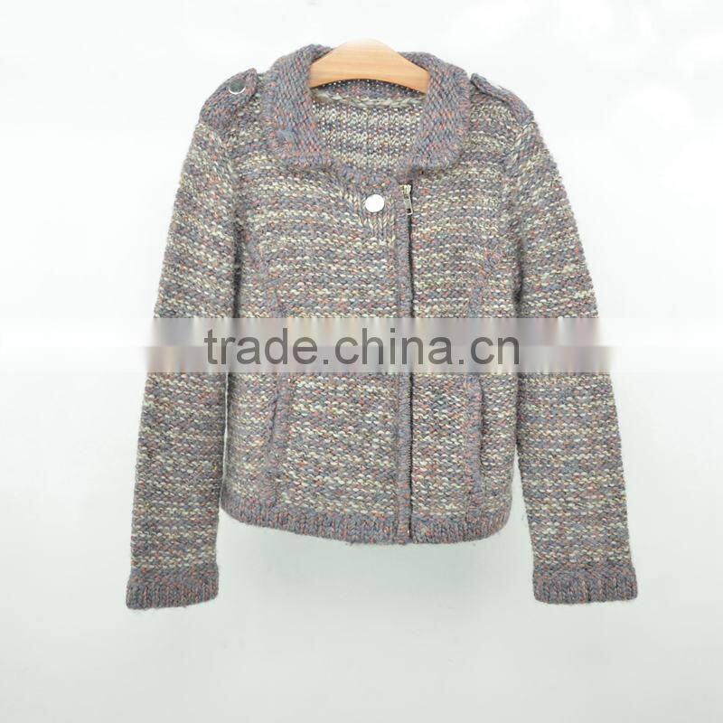 Hand Knitted Kids Cardigan Wool Sweater Knitting Design For Girl