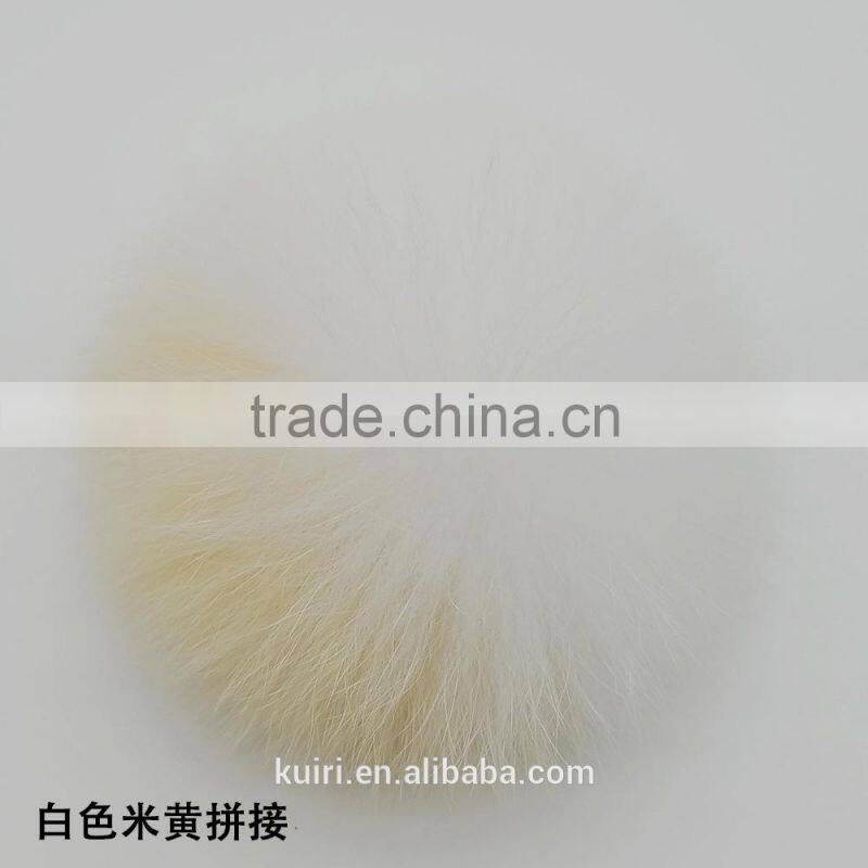 Multicolor genuine fox pom poms with 12cm