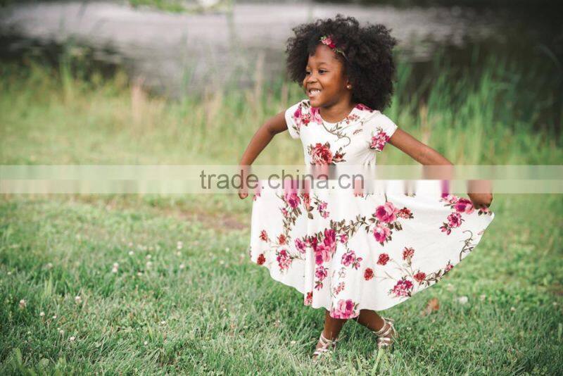 Match Mom And Daughter Clothing Mommy And Me Vintage Style Beach Dress With Flower