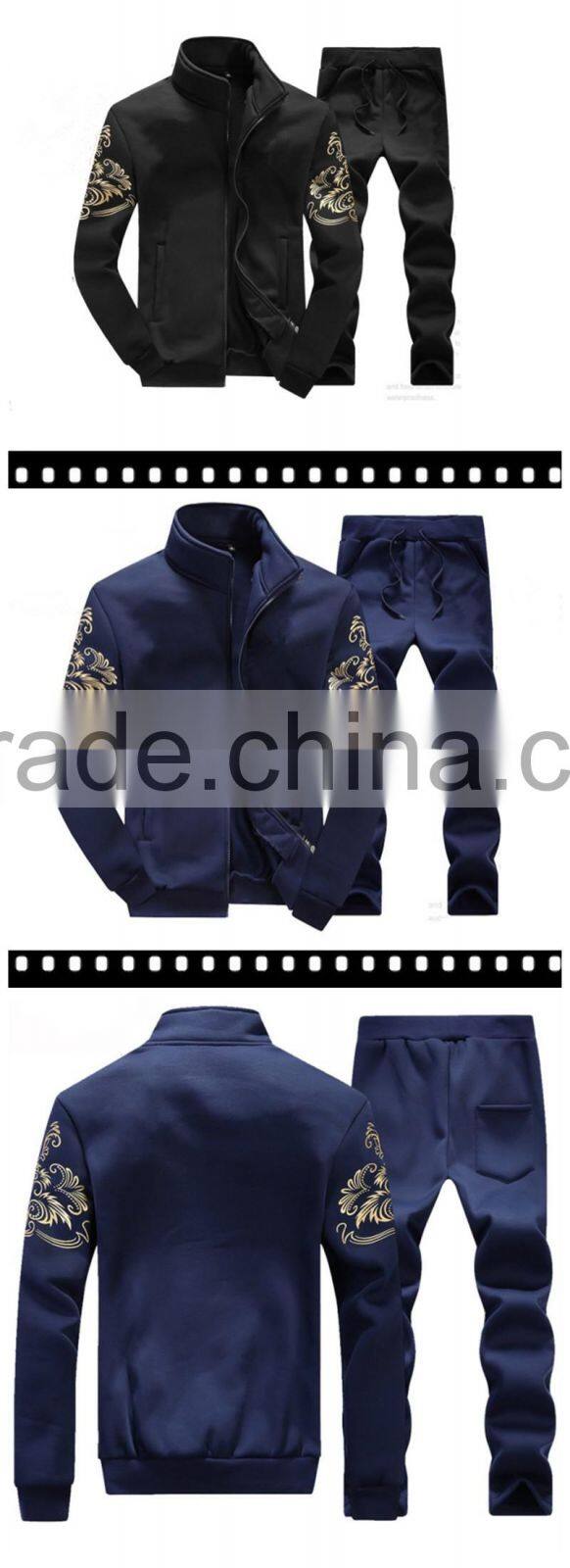 Fashion Printed Suit High Collar Mens Knitted Jacket