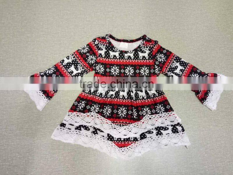 Boutique Remakes Summer Baby Clothes Dress Awesome Littler Girls Halloween Pattern Flutter Sleeve Pearl Dresses