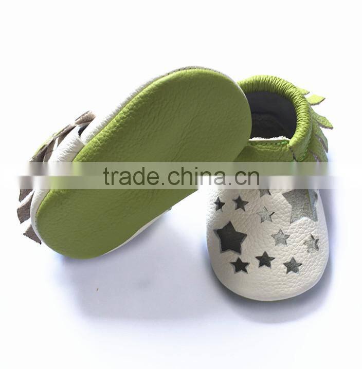 baby sandal with green fringe wholesale baby shoes