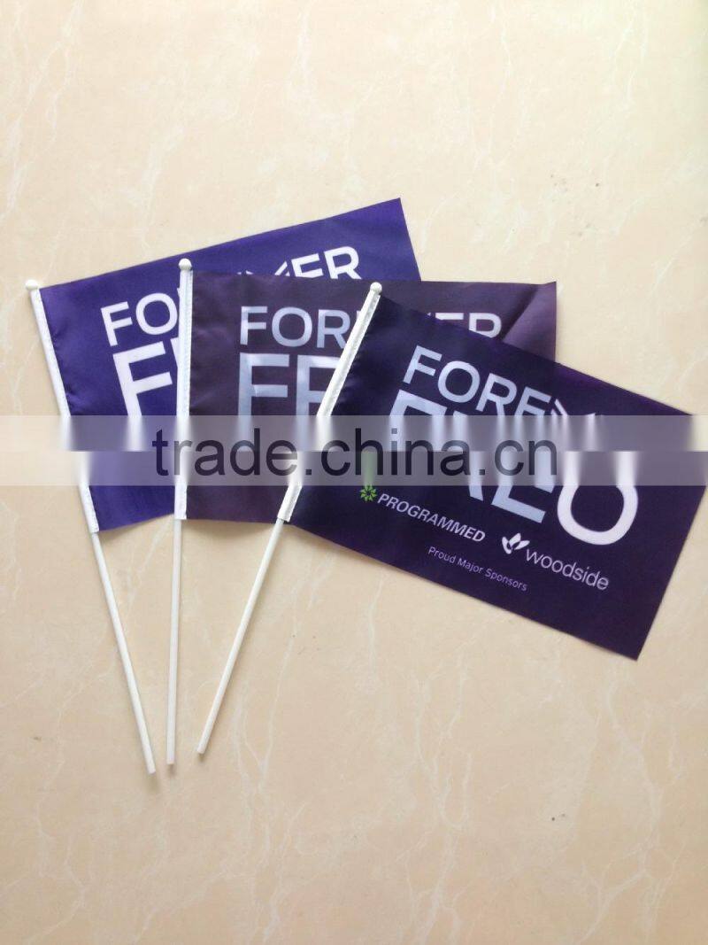 flying logo hand flag