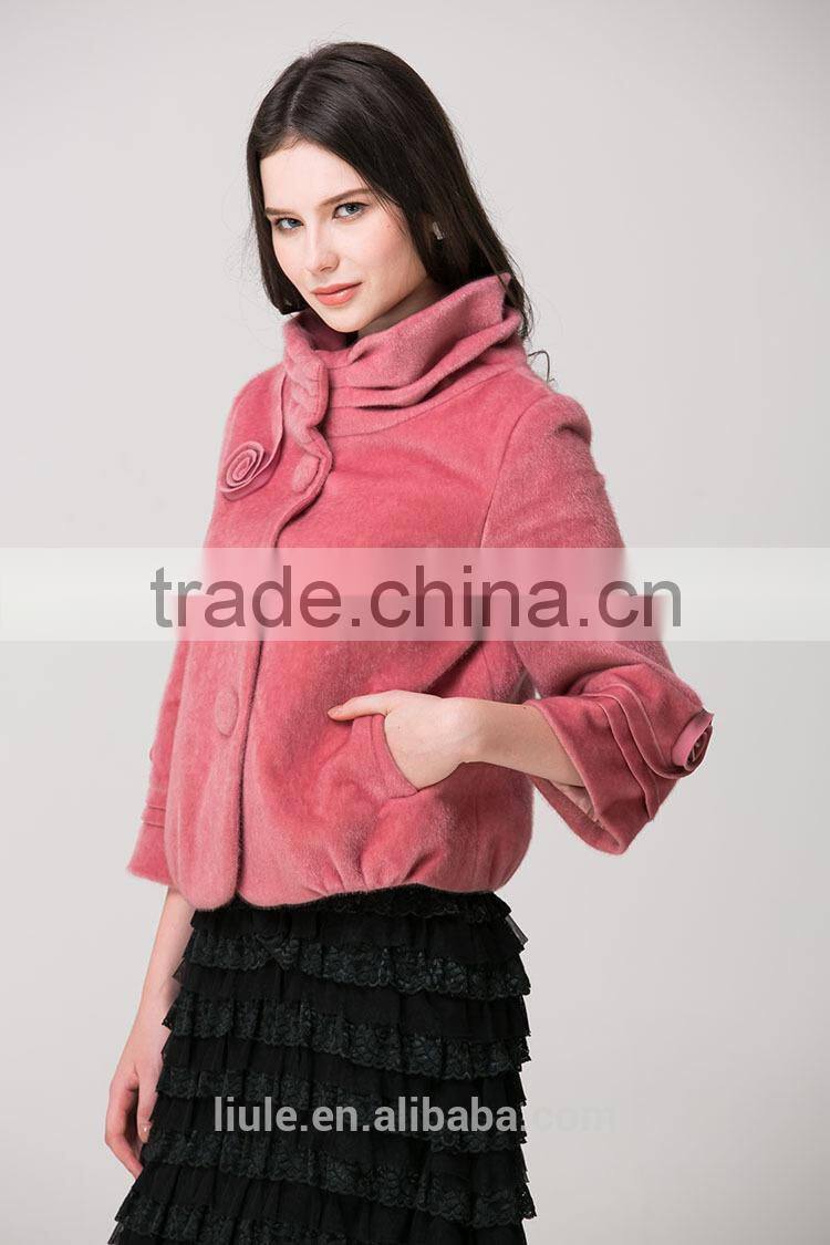 2014 latest design fashion women clothing factories in china plus size woolen korea women winter coat