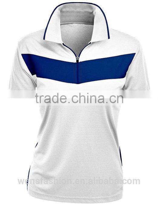 100% Polyester Dry Fit Bowling Polo T-shirt White