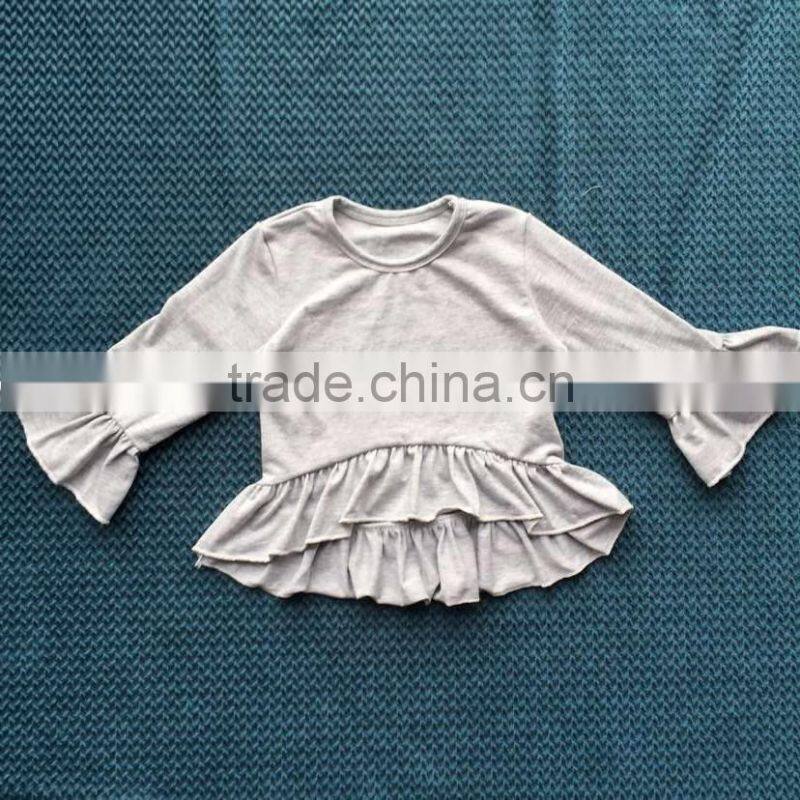 DYJ-157 Persnickety Remark girls long sleeve top designs Wholesale children's boutique icing ruffle shirts colorful polo shirts