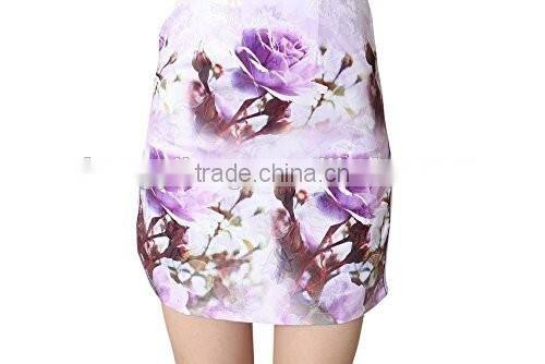 Ladies 100% cotton short sleeve reformative Chinese traditional elegant qipao dress