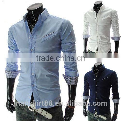 Slim Fit Long Sleeve Casual Shirts Business Formal Tops shirt