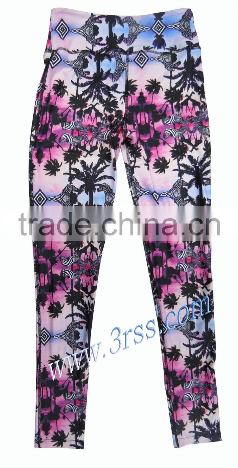 2017 New Style Allover Ladies Printed Pants sportswear