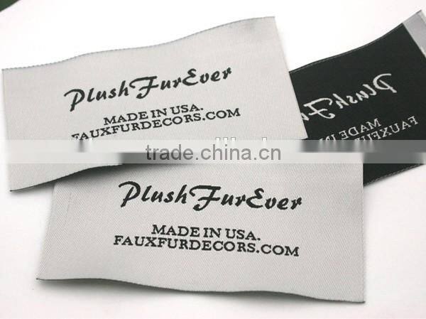 Customized garment super big size labels/woven labels/clothing label/embroidered tag End fold BWEF-001