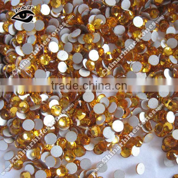 Flat back DMC rhinestone non hotfix silver foiled back crystal SS16 Topaz for dress shoes bags