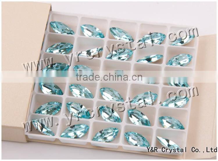 k9 crystal fancy stone Light Aquamarine crystal glass bead