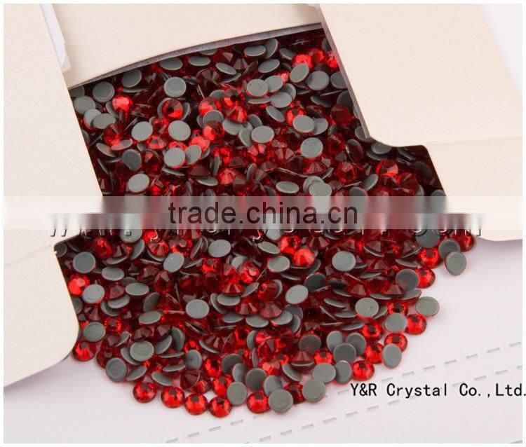 redAB hot fixed rhinestone with grey glue