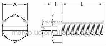 Slotted Hex Head Bolt Plastic Screw