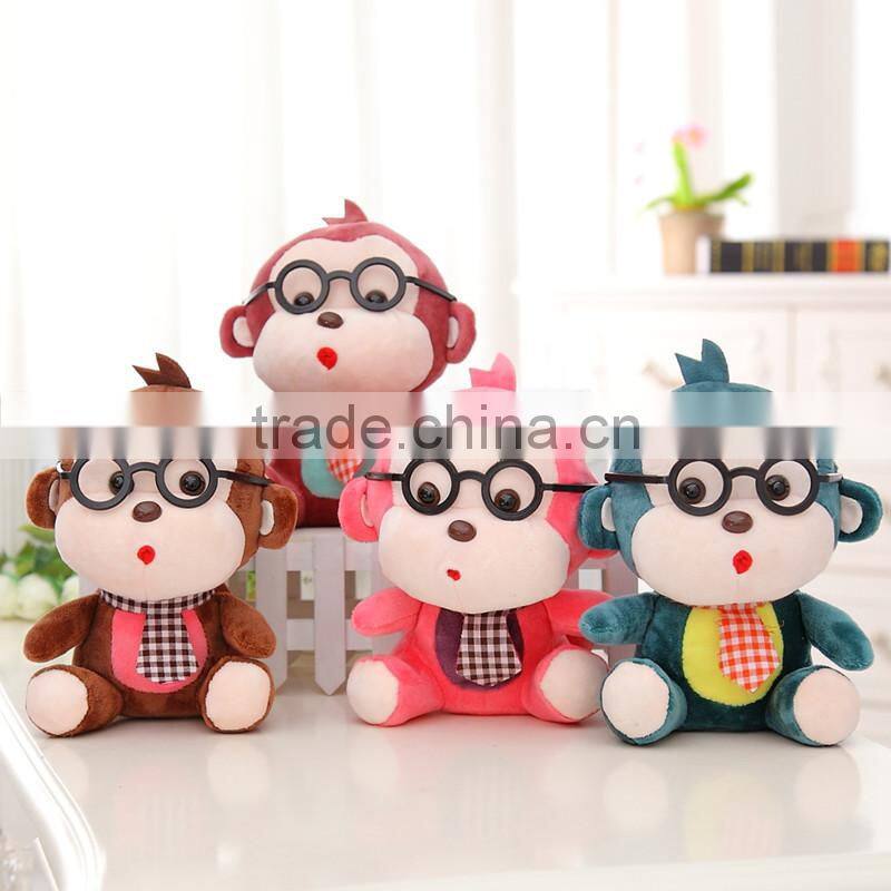 Cute Monkey Plush Toy With Glass Doll Kids Gift