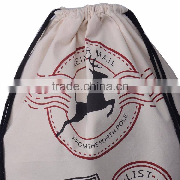 In stock Christmas packaging canvas Santa sack bag with drawstring M6073106