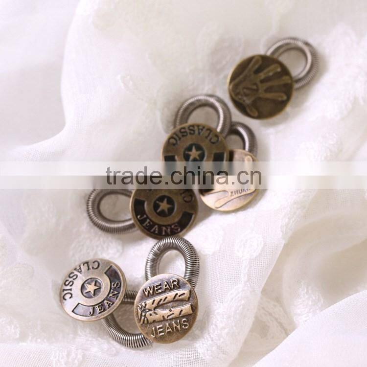 6 Pack Spring Button Extender on Jeans Pants/Waistband/Collar/Trousers/Shirt Elastic Sretch Button Expander 2017