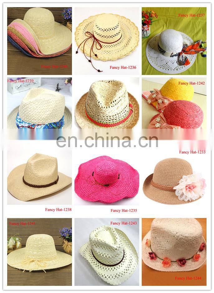 Custom Plain Hat straw for Summer cheap wholesale