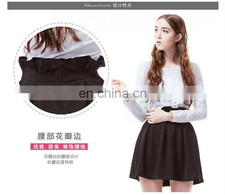 2014 novelty design black pleated bud A-line chiffon skirt homecoming dresses under $50