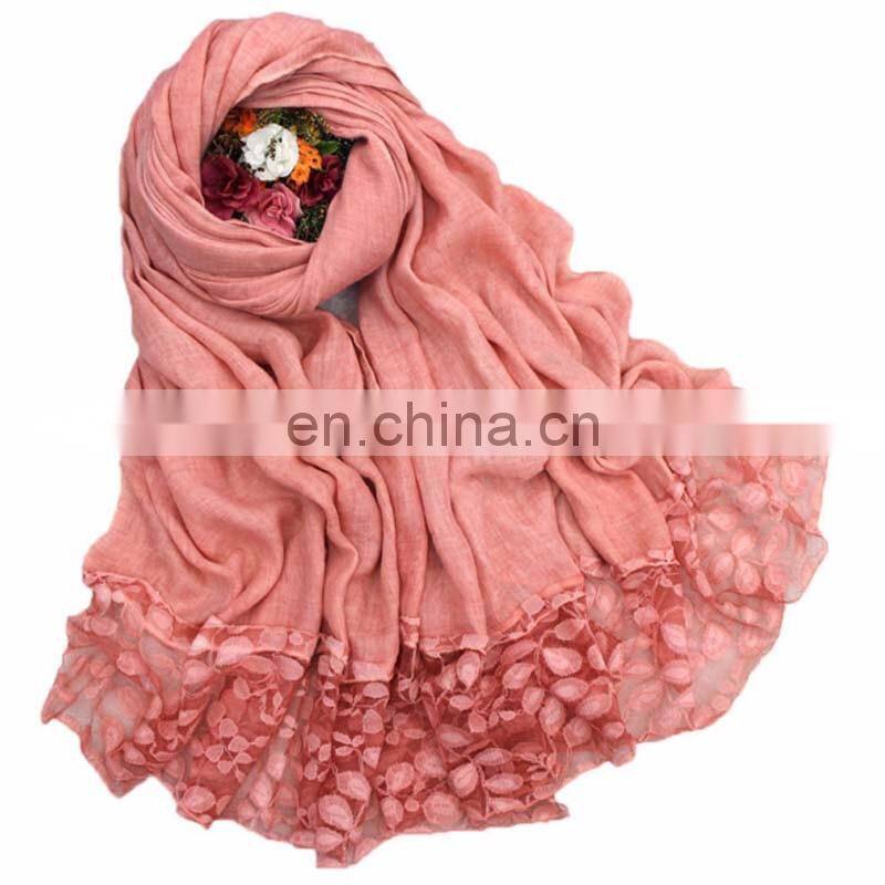 wholesale newest pleated breathable solid color hijab scarf shawl