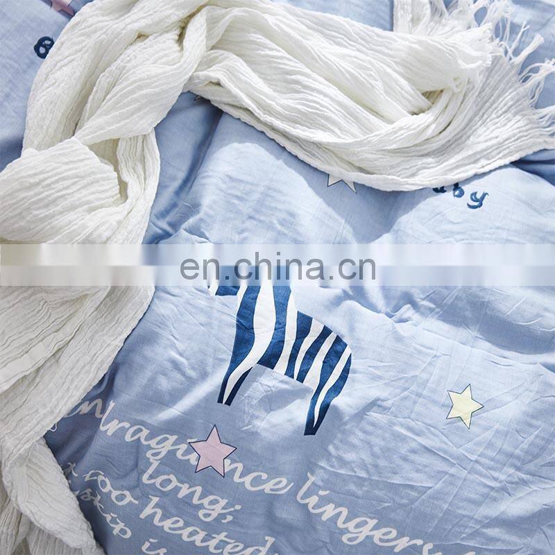 i@home New style bedding linen 100% cotton modern bed sets linen sheets duvet cover with zebra delicate pattern for living room