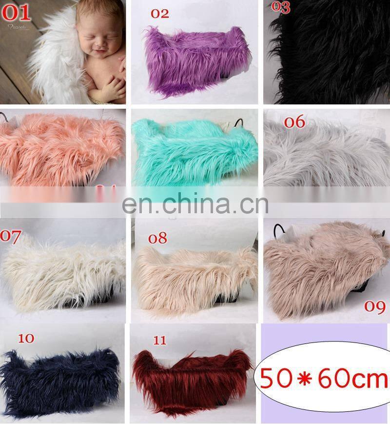 50*60cm 11Colors faux fur nursery swaddling blankets newborn photography props baby receiving blanket