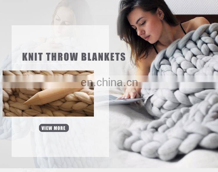 100%polyester free sample custom logo  knit throw blanket for spring autumn