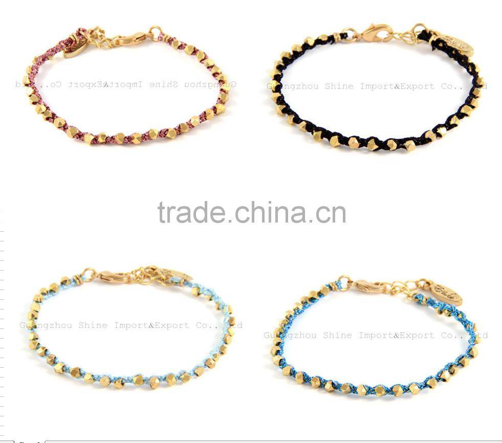 fashion jewelry hand woven bracelet alloy charm bracelet from guangzhou