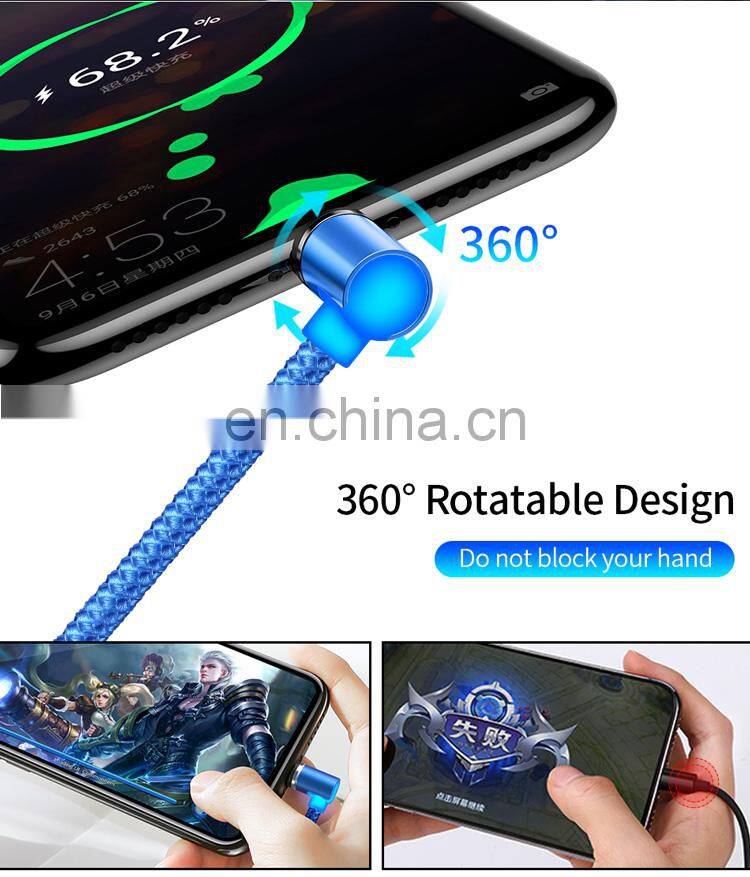 2020 New product Hot wholesale Flowing Light Magnetic Charging Cable Cellphone Fast Micro USB Cable Charger Data Cable Line