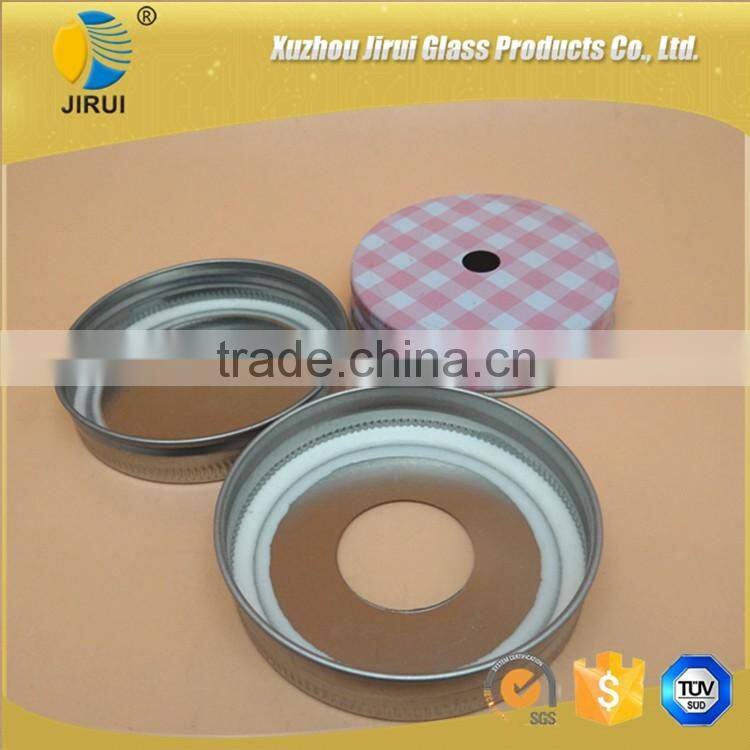 70mm coating tin lid with hole and without hole for mason jar