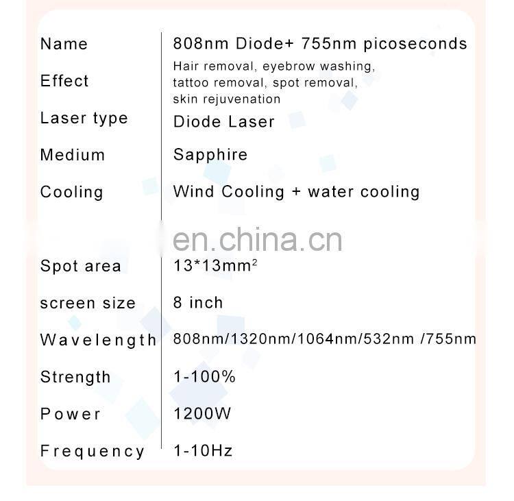 808 Diode Laser Hair Removal Device 755nm Picosecond Laser Skin Rejuvenation Tattoo Removal Black face doll Beauty Equipment