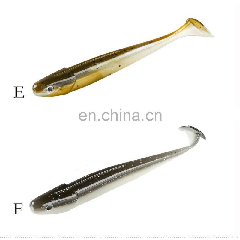 JOHNCOO New Fishing Lure Soft Bait Shad Worm 75mm 2.1g PVC Plastic Soft Artificial Soft Lure 8pcs