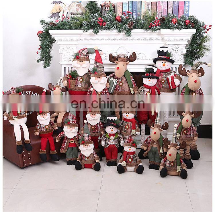 Santa Claus Christmas Ornaments Tree Decor Elk Snowman Plush Christmas Doll Decorations For Home 2022 Navidad Pendant Gift Kids