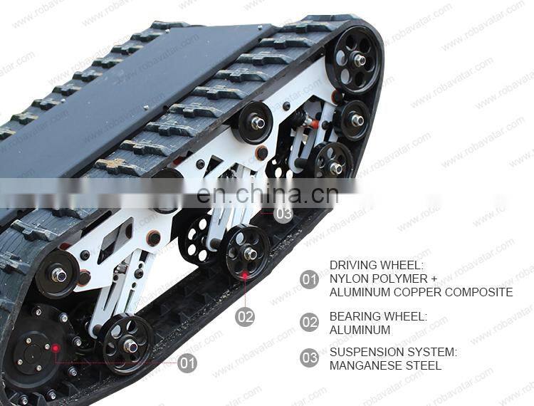 Hot selling rubber crawler robot chassis AVT-9T commercial robot rescue robot good for inspection, exploration with good price