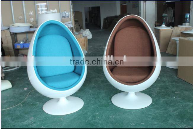 replica fiberglass cashmere Eero Aarnio Oval ball chair/bubble chair with Aluminum alloy epidermis