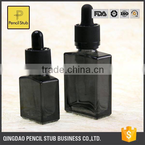 glass bottle manufacturer 15ml square 30ml black glass bottle with dropper with childproof evident cap dropper bottle