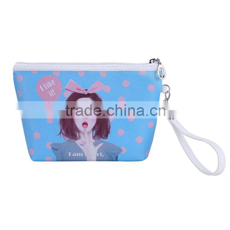 Digital printing female cosmetic bag lovely girl wholesale handbag bags online