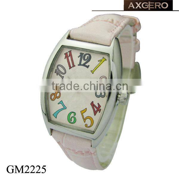 leather strap square unisex quartz teenage fashion watches
