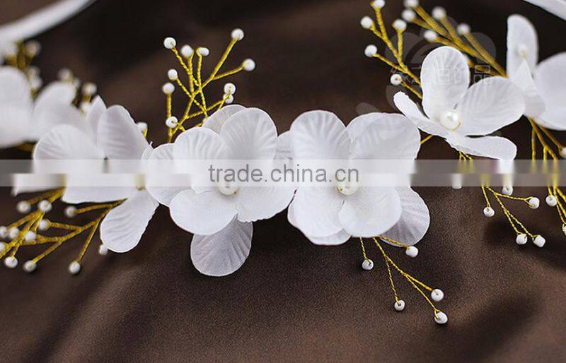 The bride headdress flower Handmade pearl wedding headdress flower hair band