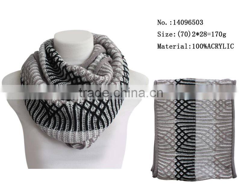 gray color scarf christmas scarfs woman infinity circle knited scarves