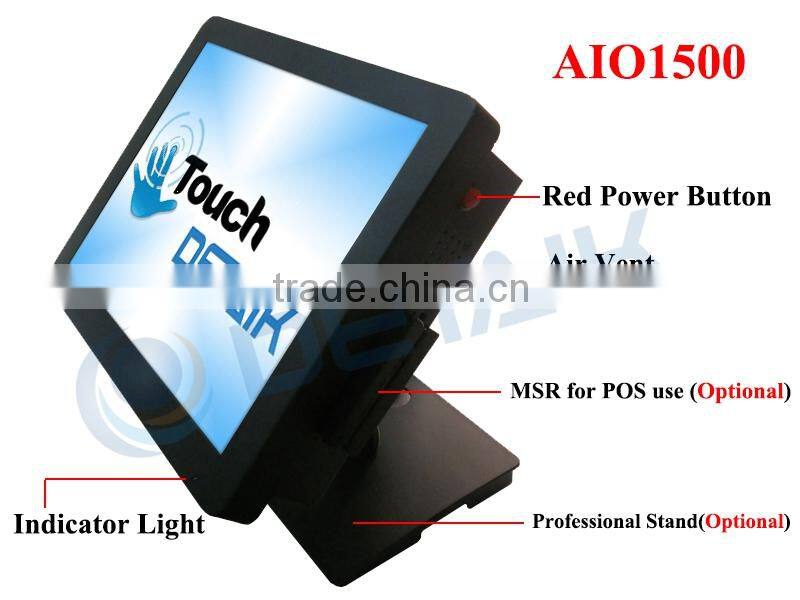 15 inch Touchscreen All In One PC / Intel CPU 2GB RAM 250GB HDD