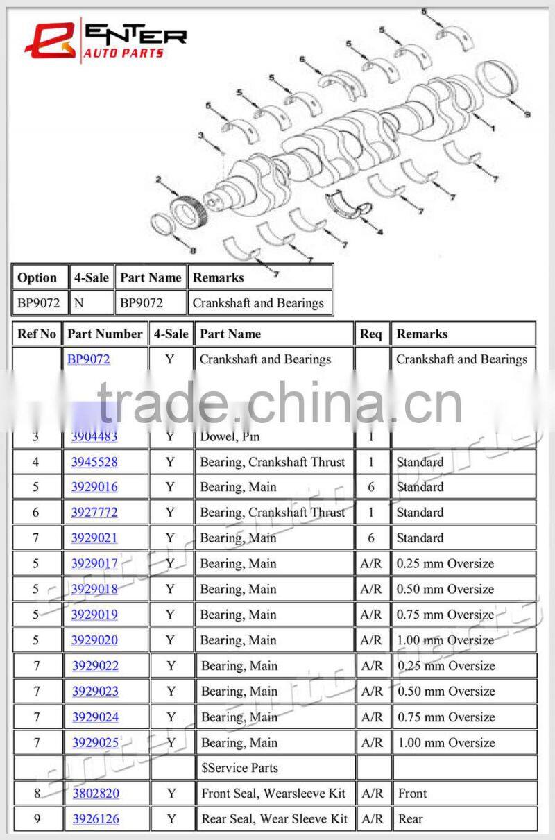 3929037 3908032 Genuine 6BT Crankshaft