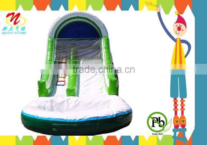 0.6mm non-toxic pvc inflatable water park with inflatable swimming pool and water slides