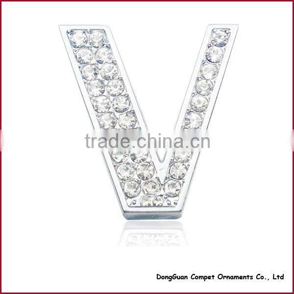 Diy pet Collar Accessories Alloy Alphabets 30mm Full Rhinestone Slide Letters