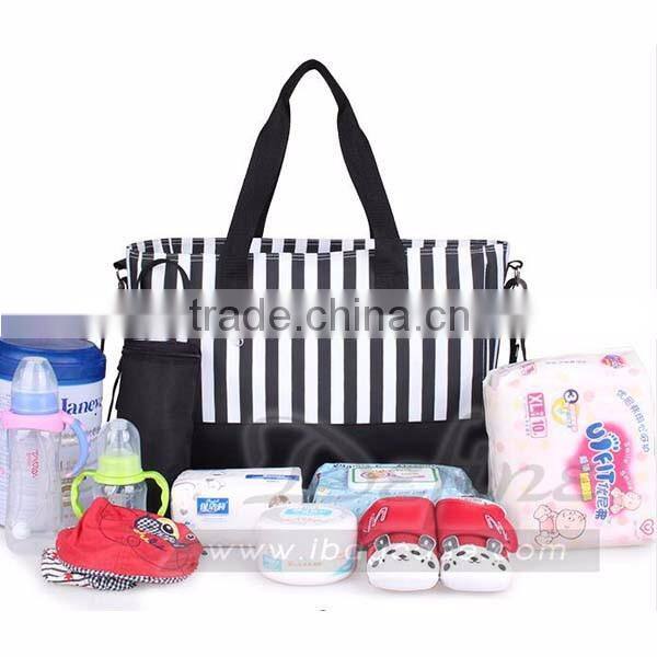 2016 Hot Fashion Stripes 3pcs Diaper Bag
